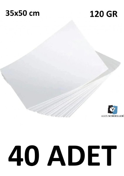 40 Adet Dokusuz Schoeller Resim Kağıdı 35 x 50 cm 120 gr