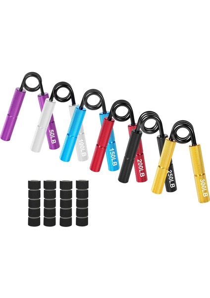 6pcs Önkol Egzersiz Kavrama El Egzersizi, Direnç 50-300LBS El Kavrama Egzersiz Sporcular, Gitar, Yaşlılar, Spor Salonu (Yurt Dışından) modelleri