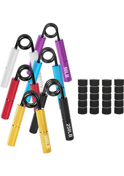 6pcs Önkol Egzersiz Kavrama El Egzersizi, Direnç 50-300LBS El Kavrama Egzersiz Sporcular, Gitar, Yaşlılar, Spor Salonu (Yurt Dışından) fırsatları