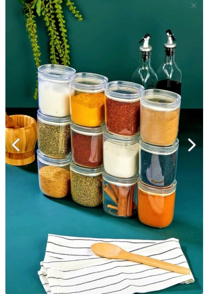 12'li 400 ml Vakumlu Sızdırmaz Mika Baharatlık Seti - Çok Amaçlı Saklama Kabı fiyatları