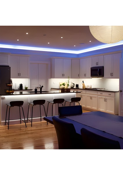 Hortum Şerit LED 220 Volt Su Geçirmez Fiş Dahil Metrede 68 LED 5730 Beyaz 5 metre
