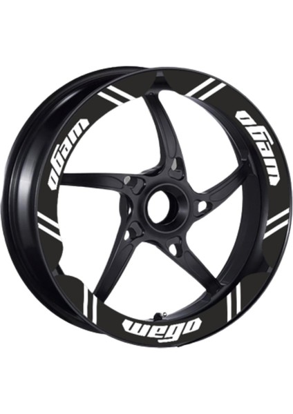 Tvs Wego 110 2012 - 2024 Uyumlu Siyah Geniş 1 Set Jant Şeridi