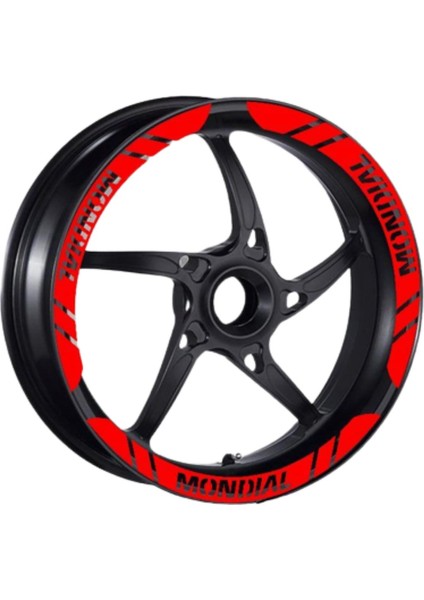 Mondial Uyumlu Kırmızı 1 Set Jant Şeridi