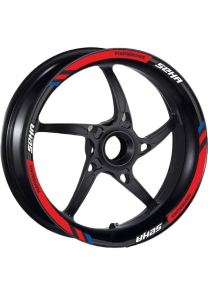 Kanuni Seha 150 2022 - 2024 Uyumlu 1 Set Jant Şeridi Kırmızı