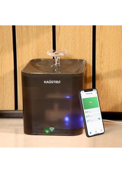 WF004 Akıllı Kedi Köpek Su Sebili Su Şelalesi Su Pınarı, Uv Su Filtrelemeli - Smart Wifi - Tuya App, Ultra Sessiz, Siyah