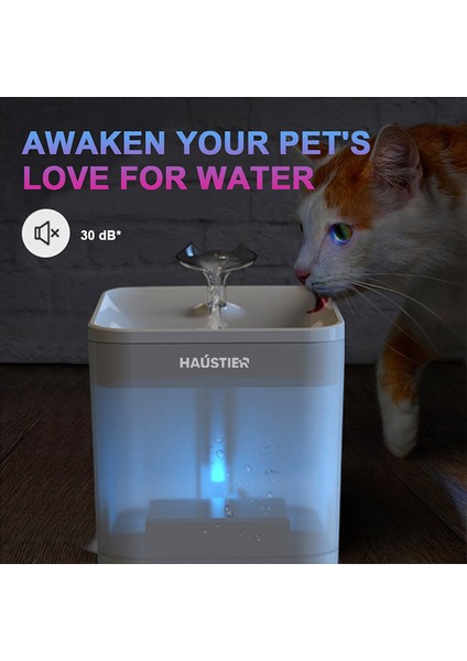 WF004 Akıllı Kedi Köpek Su Sebili Su Şelalesi Su Pınarı, Uv Su Filtrelemeli - Smart Wifi - Tuya App, Ultra Sessiz, Siyah