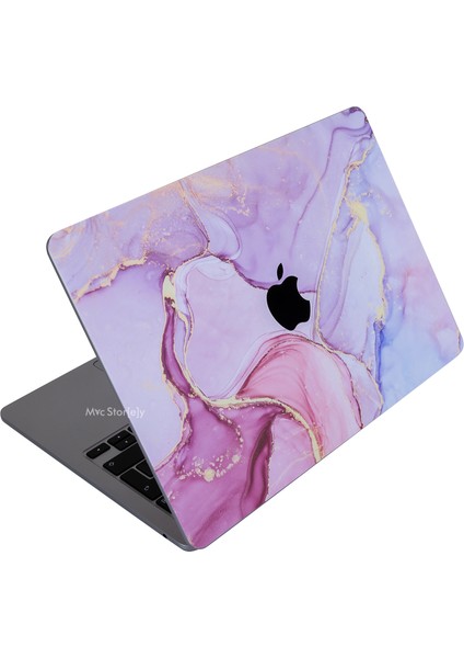 Macbook Pro Kılıf 13inç M1-M2 Koruyucu Sticker Laptop Kaplama A2338 ile Uyumlu Marble14