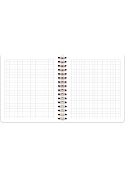 19X21 cm Kare Lastikli Spiralli Sert Kapak Not Defteri Kareli