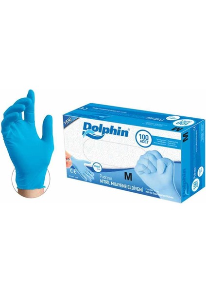 Tek Kullanımlık Lateks Mavi Pudrasız Nitril Muayne Eldiveni Medium Orta Boy - 100'lü 5 Paket fiyatları