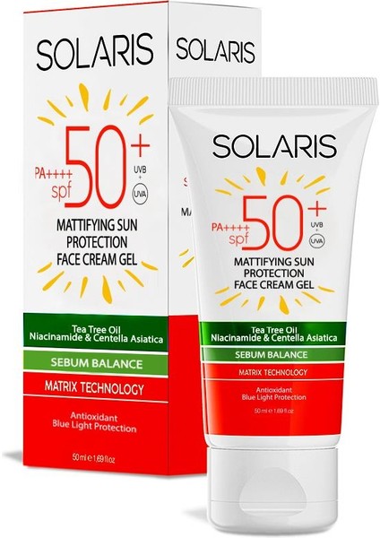 Yağlı Cilt Tipleri İçin Mat Bitişli Jel Güneş Kremi Spf 50+ 50 ml