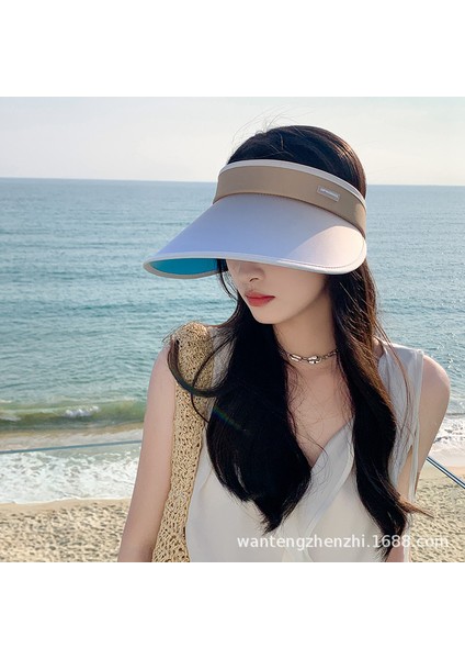 Sun Hat Kadın Yaz Seyahat Renk Gradyanı Açık Boş Üst Şapka Yuvarlanabilir Ayarlanabilir Şapka (Yurt Dışından)