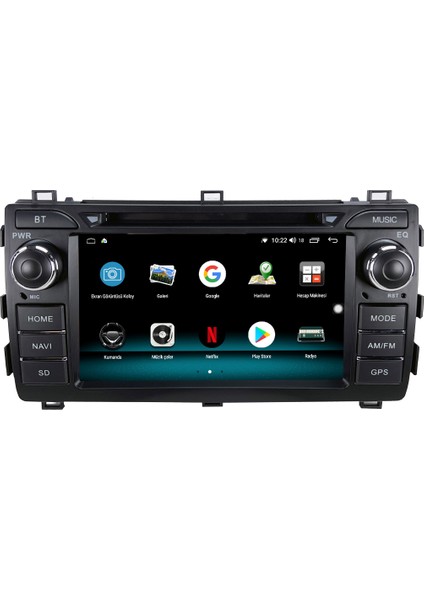 Toyota Auris Tuşlu Android 12 Carplay Özellikli Navigasyon Multimedya Ekran 2gb Ram + 32GB HDD FMX-9936