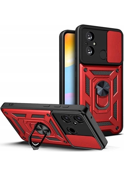 Xiaomi Redmi 12C Kılıf Yüzüklü Sürgülü Kamera Korumalı Pars