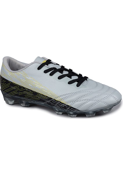 28221 Gri - Siyah Çim Halı Saha Krampon Futbol Ayakkabısı