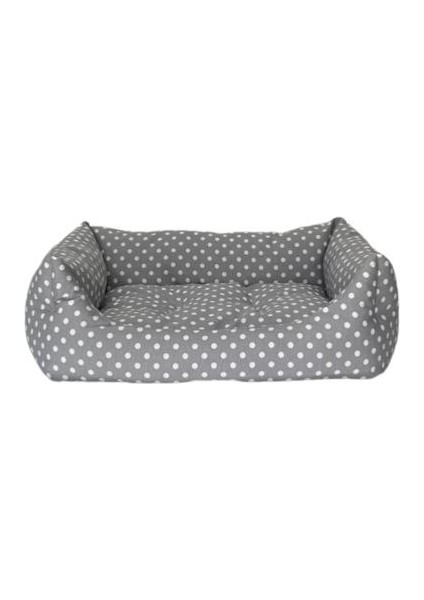 Uniform Gri Puantiyeli Köpek Yatağı M 60X70CM