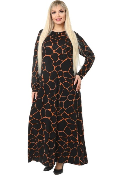 Butik Siyah Taş Desen Kollu Kadın Uzun Tesettür Elbise fırsatları