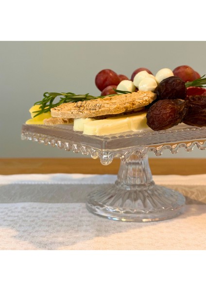 Alegre Glass Kare Ayaklı Sunum Tabağı fiyatları