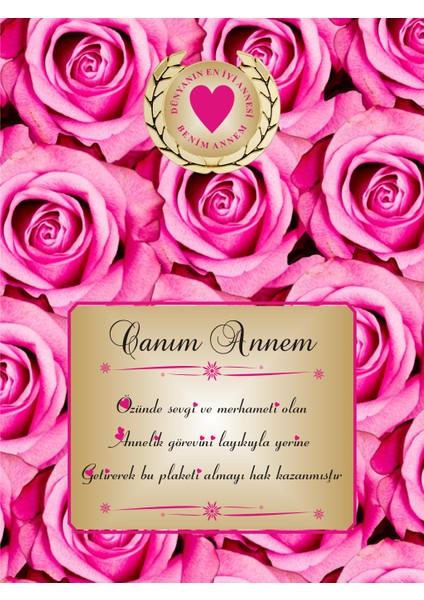 Canım Annem Gül Desen Plaket Anneler Günü Plaket , Plaket 15*20CM Anneye Hediye fiyatları