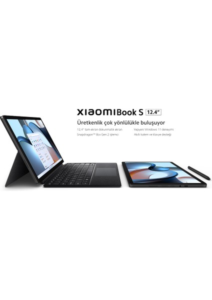 Book S 12.4" W11 8+256GB + Klavye Mıst Black