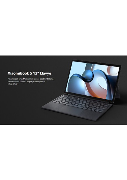 Book S 12.4" W11 8+256GB + Klavye Mıst Black