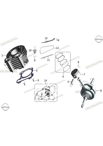 Eksantrik Zinciri Gergi Çubuğu Üst Ritmica 100-110 Speedy Orj