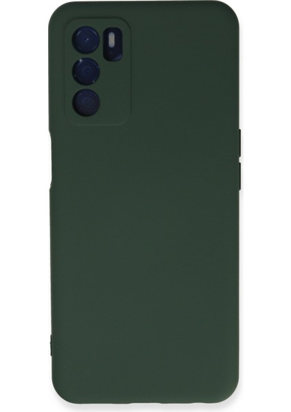 Oppo A16 Kılıf Nano Içi Kadife Silikon - Koyu Yeşil