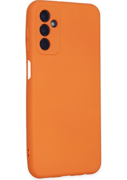 Samsung Galaxy M23 Kılıf Nano Içi Kadife Silikon - Turuncu modelleri
