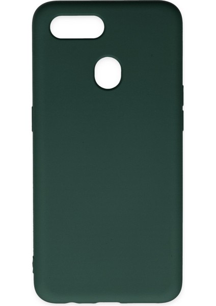 Oppo A12 Kılıf Nano Içi Kadife Silikon - Koyu Yeşil