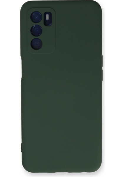 Oppo A55 Kılıf Nano Içi Kadife Silikon - Koyu Yeşil