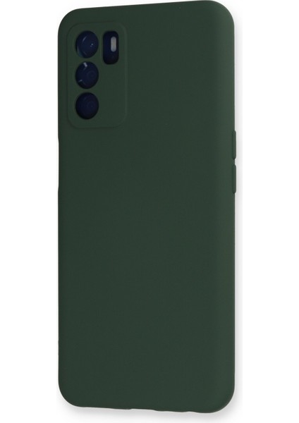 Oppo A55 Kılıf Nano Içi Kadife Silikon - Koyu Yeşil modelleri