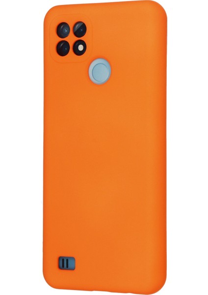Realme C21 Kılıf Nano Içi Kadife Silikon - Turuncu modelleri