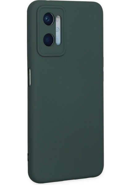 Oppo A96 Kılıf Nano Içi Kadife Silikon - Koyu Yeşil modelleri