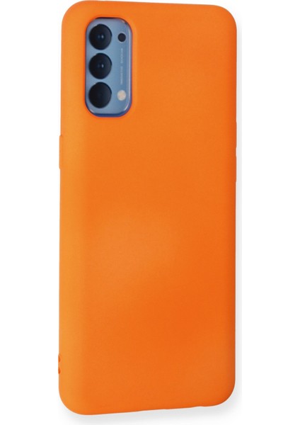 Oppo Reno 4 Kılıf Nano Içi Kadife Silikon - Turuncu modelleri