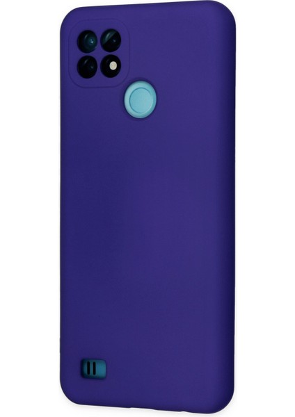 Realme C21 Kılıf Nano Içi Kadife Silikon - Mor modelleri