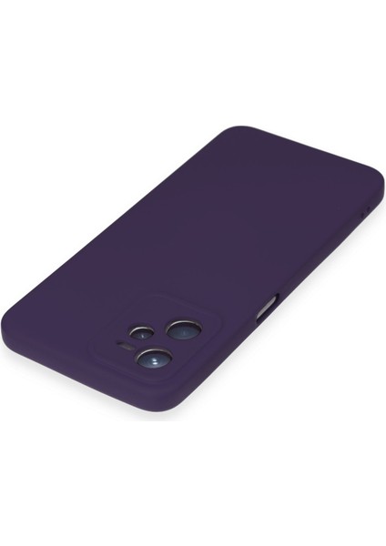 Realme C35 Kılıf Nano Içi Kadife Silikon - Mor modelleri