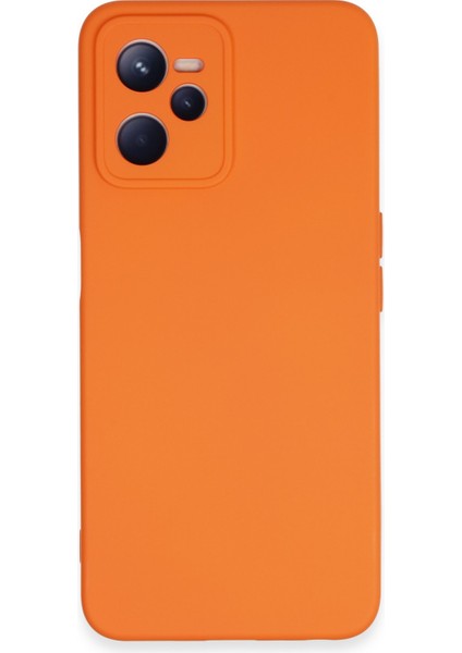 Realme C35 Kılıf Nano Içi Kadife Silikon - Turuncu