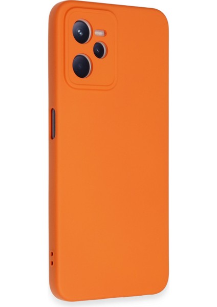 Realme C35 Kılıf Nano Içi Kadife Silikon - Turuncu fiyatları