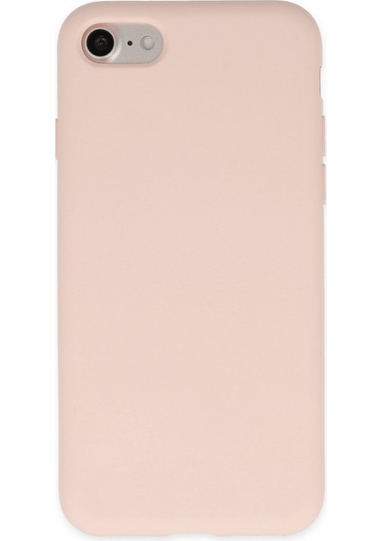 iPhone Se 2020 Kılıf Nano Içi Kadife Silikon - Pudra