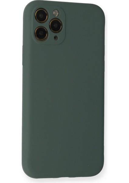 iPhone 11 Pro Kılıf Nano Içi Kadife Silikon - Koyu Yeşil modelleri