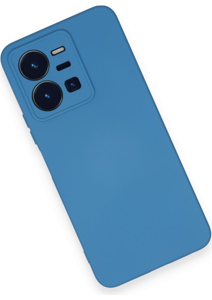 Vivo Y35 Kılıf Nano Içi Kadife Silikon - Mavi modelleri