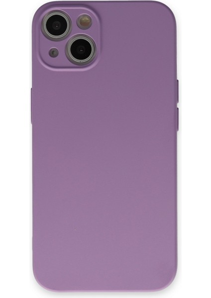 iPhone 13 Kılıf Nano Içi Kadife Silikon - Koyu Lila