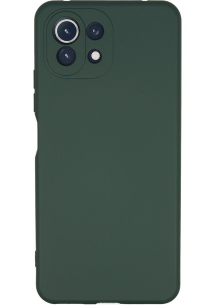 Xiaomi Mi 11 Lite Kılıf Nano Içi Kadife Silikon - Koyu Yeşil
