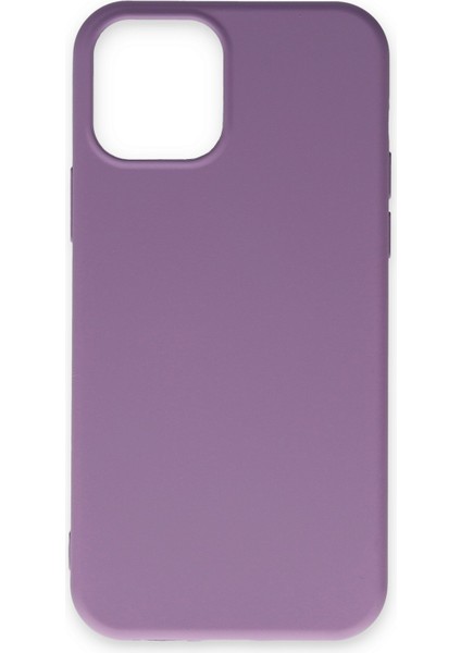 iPhone 12 Pro Kılıf Nano Içi Kadife Silikon - Koyu Lila