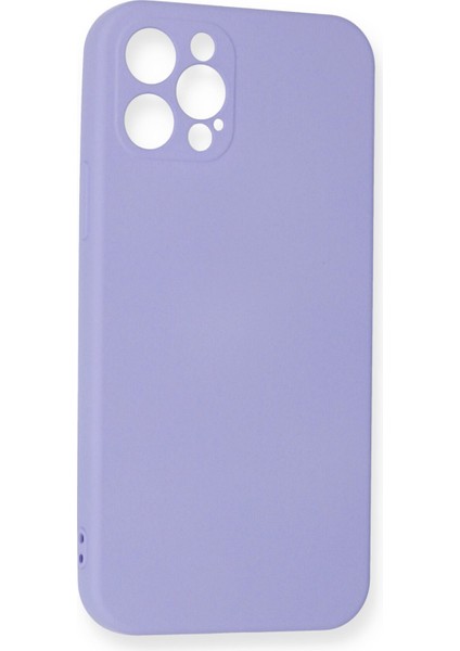 iPhone 12 Pro Max Kılıf Nano Içi Kadife Silikon - Lila modelleri