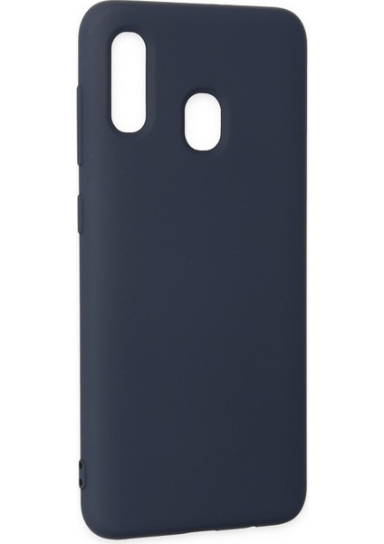 Samsung Galaxy A20 Kılıf Nano Içi Kadife Silikon - Lacivert modelleri