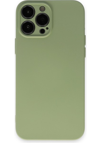 iPhone 13 Pro Kılıf Nano Içi Kadife Silikon - Yeşil