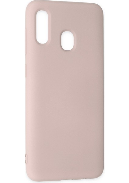 Samsung Galaxy A20 Kılıf Nano Içi Kadife Silikon - Pudra modelleri