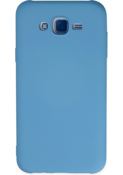 Samsung Galaxy J7 Kılıf Nano Içi Kadife Silikon - Mavi