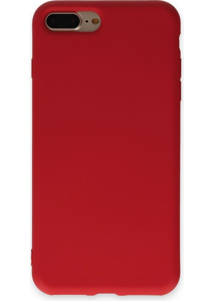 iPhone 8 Plus Kılıf Nano Içi Kadife Silikon - Kırmızı