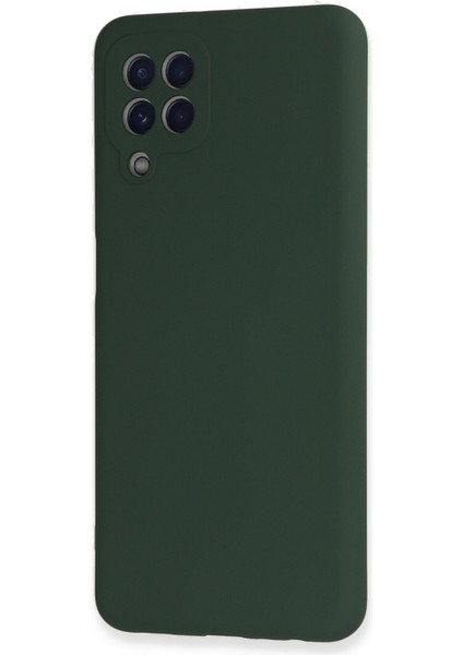 Samsung Galaxy M22 Kılıf Nano Içi Kadife Silikon - Koyu Yeşil